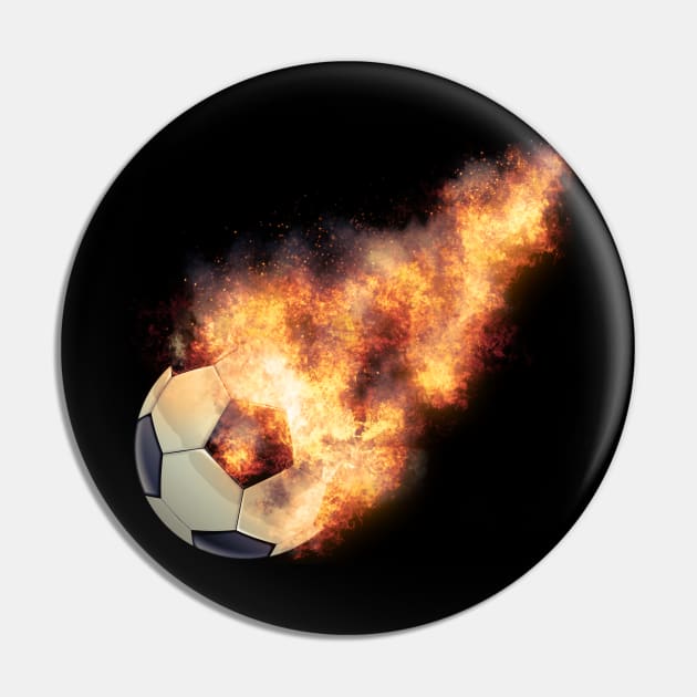 Flaming Soccerball Pin by Ratherkool