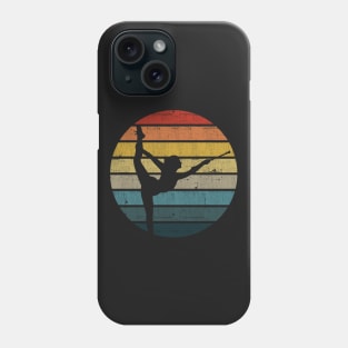 Baton twirling Silhouette On A Distressed Retro Sunset design Phone Case
