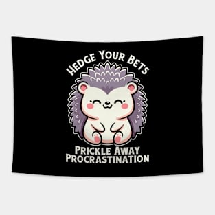 Cute Hedgehog New Year Motivation Tapestry