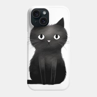 Minimalist Black Cat Design Phone Case