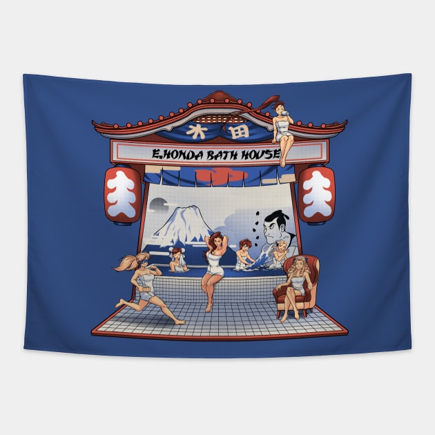 Bath house Tapestry by CoinboxTees