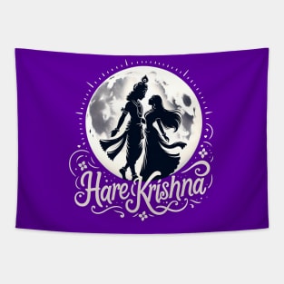 Hare Krishna Over The Moon Tapestry