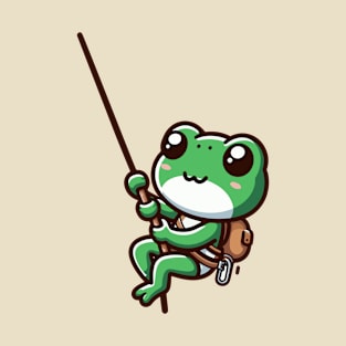 Cute Green frog Abseiling T-Shirt