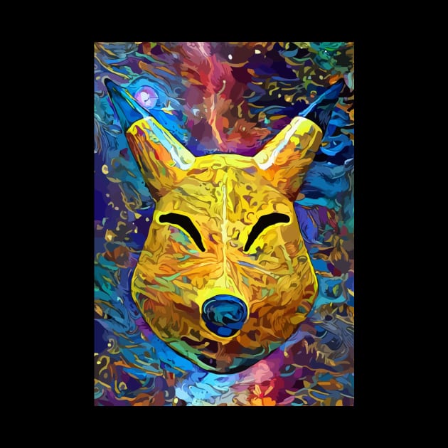 Yellow Fox Mask by hustlart