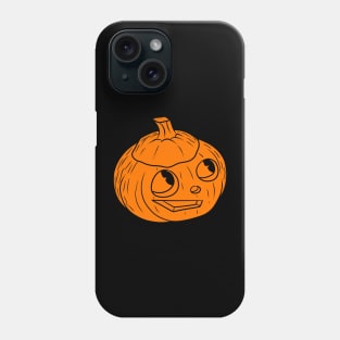 Cute Happy Orange Jack o Lantern Silhouette Phone Case