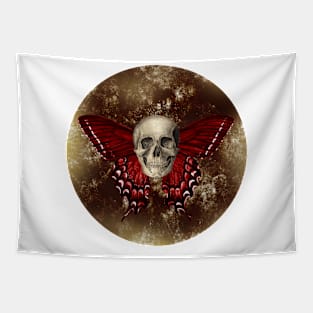 Gothic Butterfly Skull Tapestry