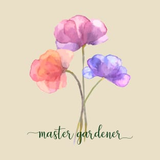 Master Gardener Watercolor Flowers T-Shirt