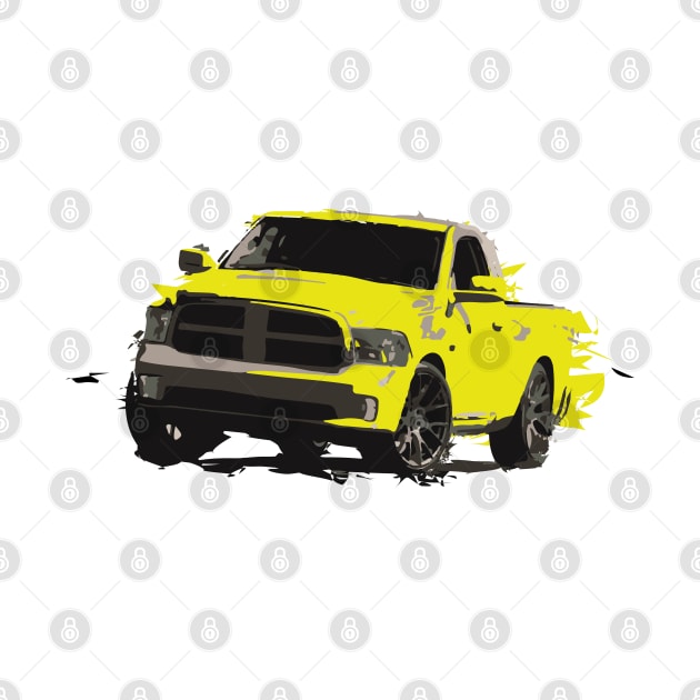 Dodge Ram yellow pickup truck by mfz