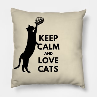 Keep calm and love cats Pillow