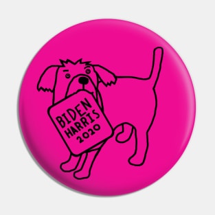 Backprint Dog with Biden Harris Sign Outline Pin