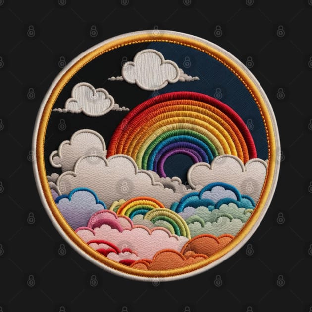 Prism Rainbow Clouds Embroidered Patch by Xie