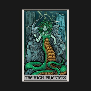 The High Priestess Tarot Card Medusa Greek Mythology Gorgon Horror T-Shirt