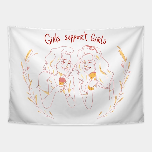 Girls support Girls Tapestry by studioyumie