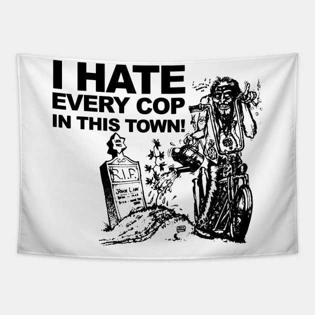 I Hate Cops Tapestry by TheCosmicTradingPost