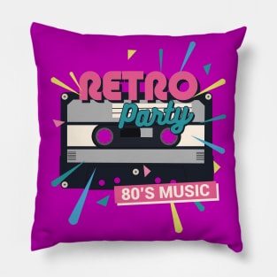 Retro Party 80's Music Pillow