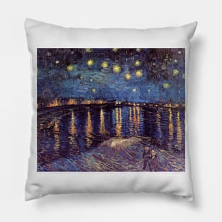 Starry Night Over the Rhone by Vincent Van Gogh Pillow