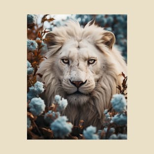 Floral White Lion T-Shirt