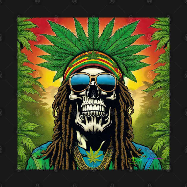 Rasta Skulls - Stoner Reggae Island Vibes 15 by Benito Del Ray