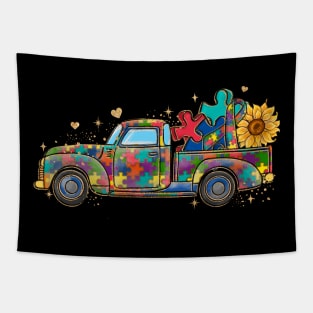 Autism Truck Tapestry