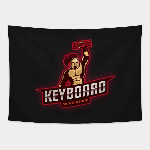 Keyboard Warrior Logo Tapestry by RowdyPop