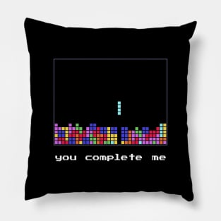 Funny Tetris Design - You complete me - Valentine's Day Gift Pillow