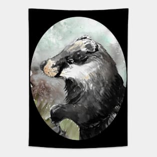 Badger watercolour 15/01/21 - nature inspired art and designs Tapestry