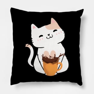 Coffee cat lover Pillow