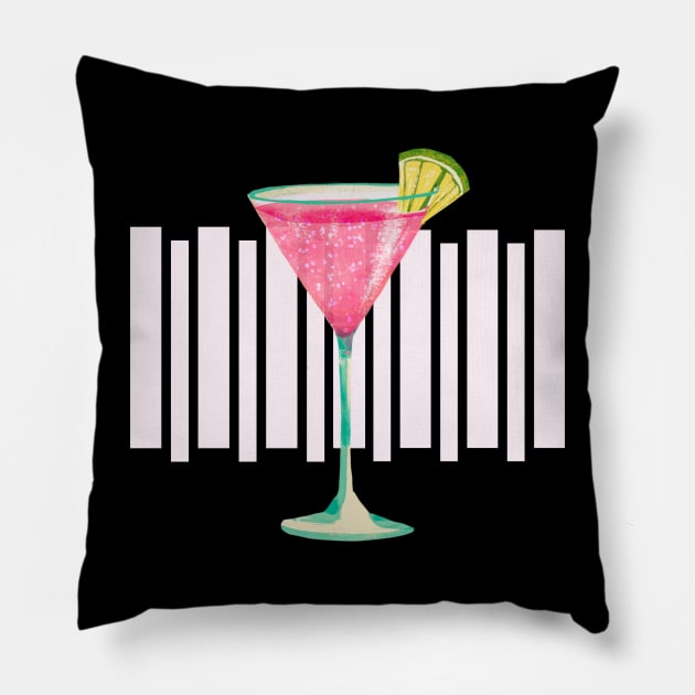 Cheers! Cosmopolitan Pillow by TJWDraws