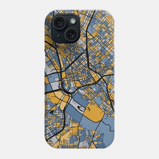 Dallas Map Pattern in Blue & Gold Phone Case