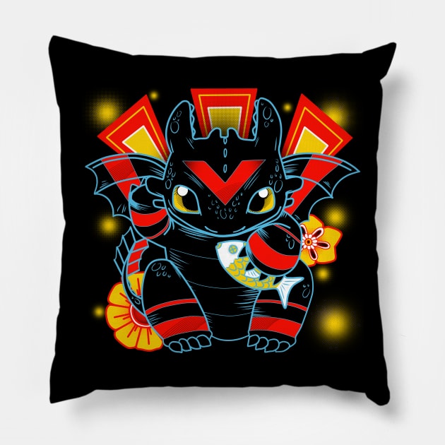 Lucky Dragon Pillow by Scribble Creatures