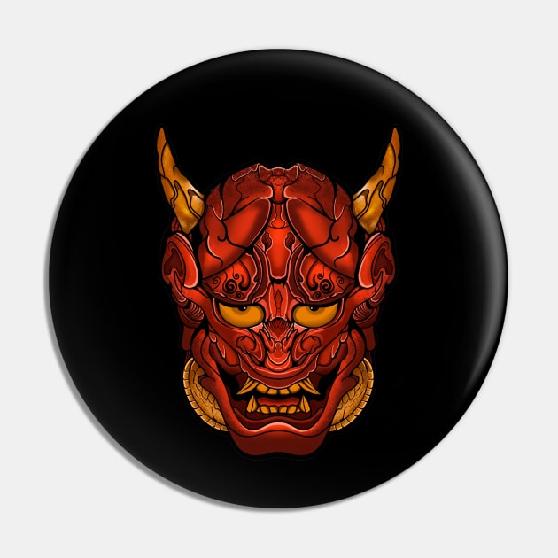 Hannya Mask Pin by Hirolabs