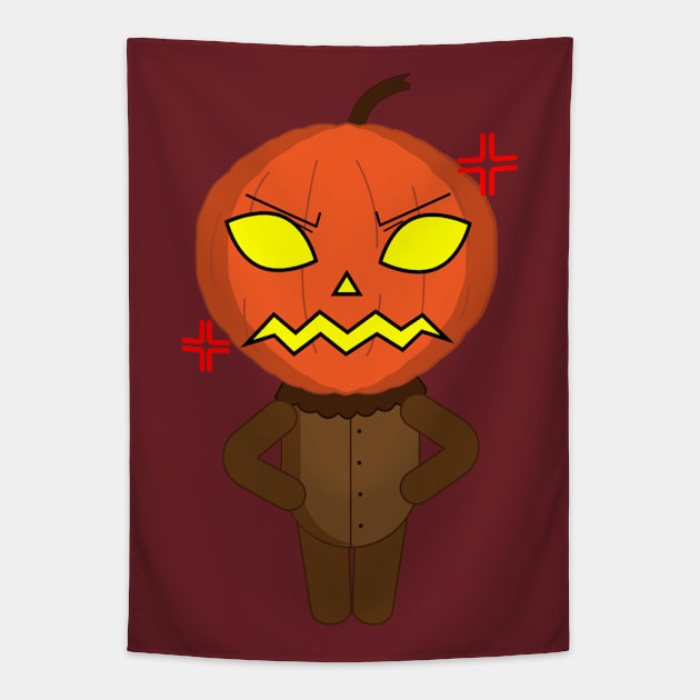 Angry Pumpkin Tapestry by KopuZZta 