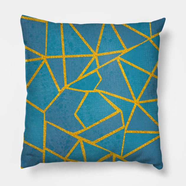 Turquoise and blue Pillow by Purrfect