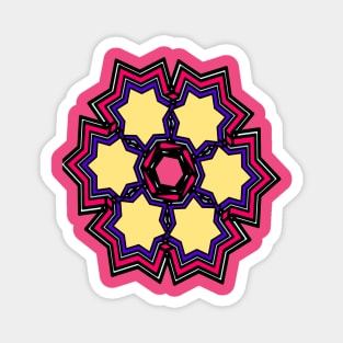 Star shape mixed colour mandala design Magnet