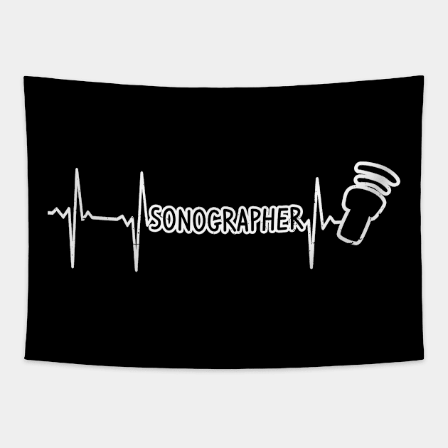 Cardiac Sonographer Shirt | Heartbeat ECG Gift Tapestry by Gawkclothing