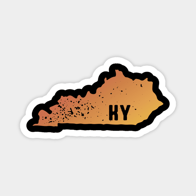 US state pride: Stamp map of Kentucky (KY letters cut out) Magnet by AtlasMirabilis