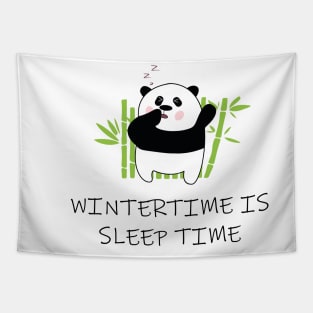 Sleepy Panda Winter Tapestry