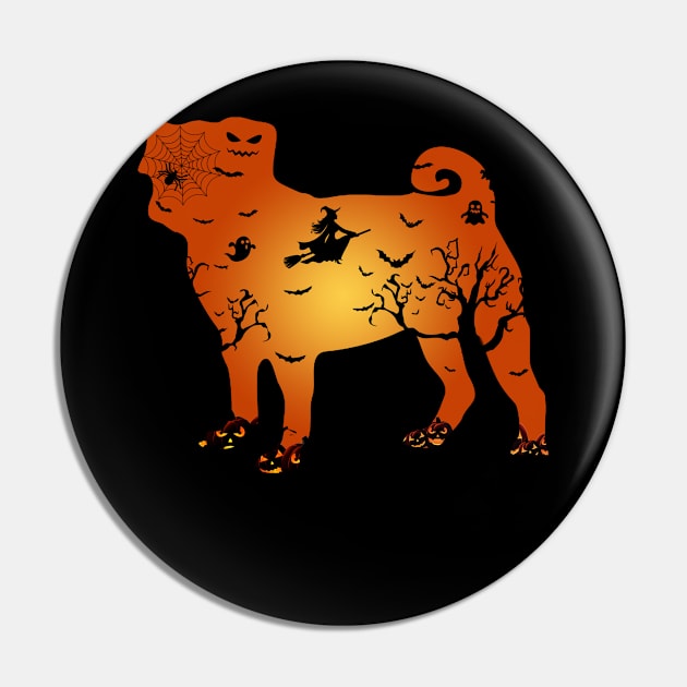 Pug Halloween Mens Womens Pin by Elliottda