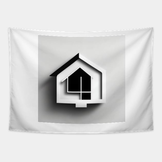 House Black and white Tapestry by TriForceDesign