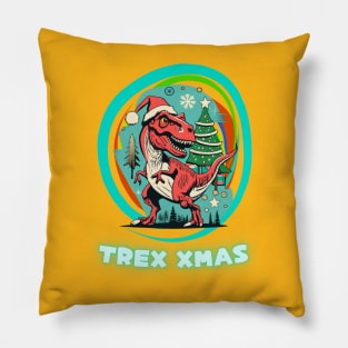 T-Rex Christmas Pillow