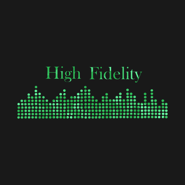 High Fidelity Green Music Beats Minimal Text by SartorisArt1