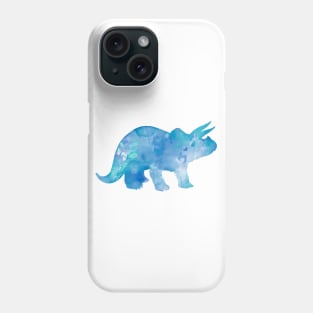 Light Blue Triceratops Watercolor Painting Phone Case