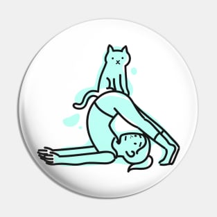 Cute Cat Yoga Pose Sticker Pin