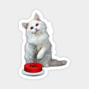 Cat with red button Magnet