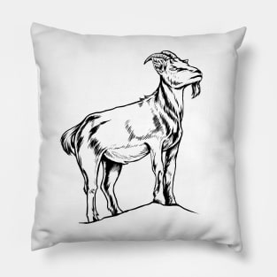 Line drawing - goat Pillow