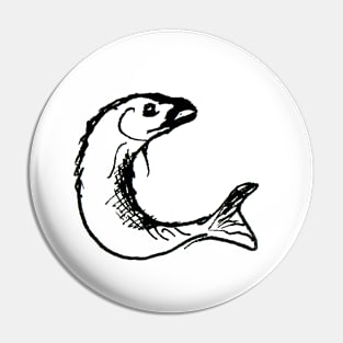 Fish doodle Pin