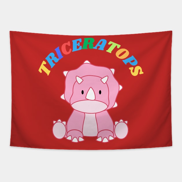 Pink Triceratops Tapestry by Changing