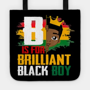 B Is For Brilliant Black Boy BLM Pride Afro African Kids Tote