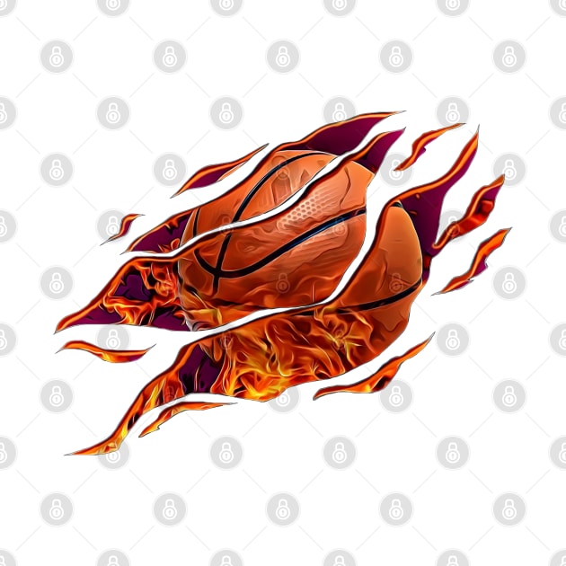 Basketball Flames by Lunarix Designs