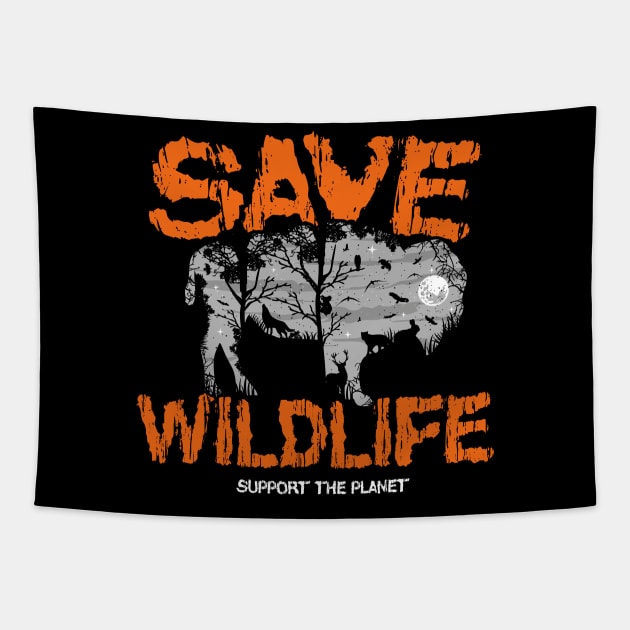 Save Wildlife ~ Bison Tapestry by EddieBalevo